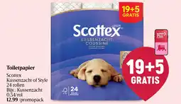 Delhaize Toiletpapier Scottex Kussenzacht of Style aanbieding