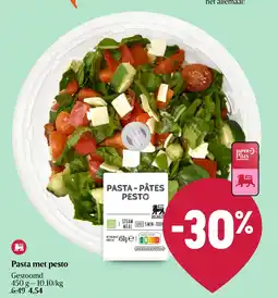 Delhaize Pasta met pesto aanbieding