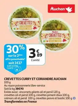 Auchan Crevettes curry et coriandre auchan aanbieding