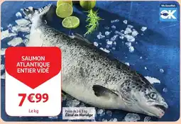 Auchan saumon atlantique entier vidé aanbieding