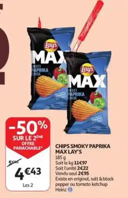 Auchan Chips smoky paprika max lay's aanbieding