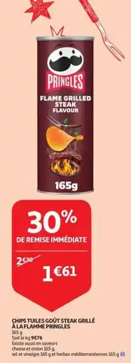 Auchan chips tuiles goût steak grillé à la flamme pringles aanbieding