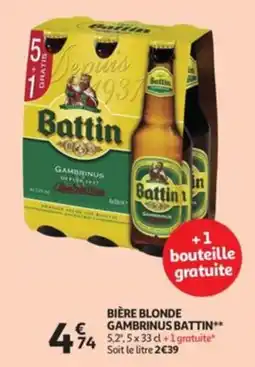 Auchan Bière blonde gambrinus battin aanbieding