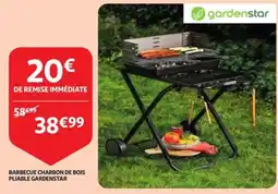 Auchan barbecue charbon de bois pliable gardenstar aanbieding