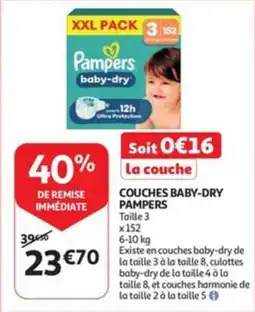 Auchan Couches baby-dry pampers aanbieding