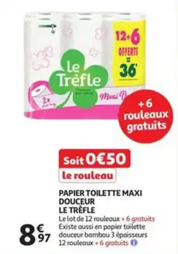 Auchan papier toilette maxi douceur le trèfle aanbieding