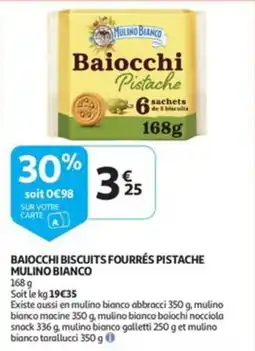 Auchan baiocchi biscuits fourrés pistache mulino bianco aanbieding