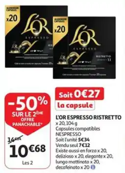 Auchan L'or espresso ristretto aanbieding