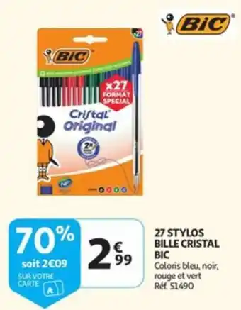 27 Stylos bille cristal bic