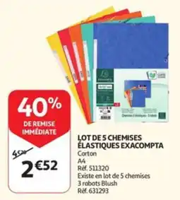Auchan lot de 5 chemises élastiques exacompta aanbieding