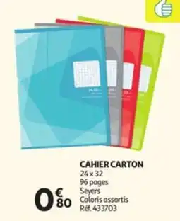 Auchan Cahier carton aanbieding