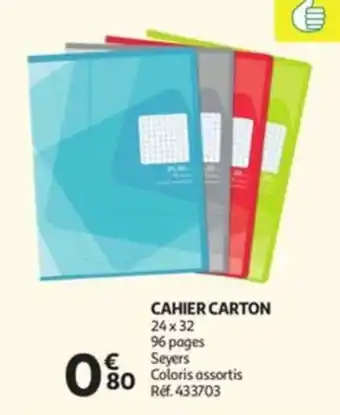Auchan Cahier carton aanbieding