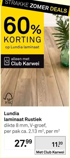 Karwei Lundia laminaat Rustiek aanbieding
