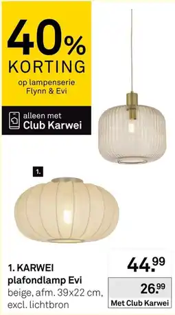 Karwei plafondlamp evi aanbieding
