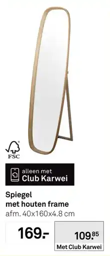 Karwei Spiegel met houten frame aanbieding