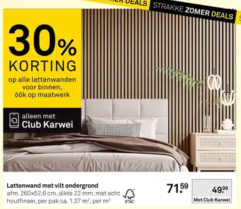 Karwei Lattenwand met vilt ondergrond aanbieding