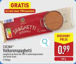 ALDI Cucina Volkorenspaghetti aanbieding