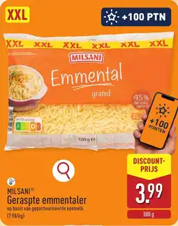 ALDI Milsani Geraspte Emmentaler aanbieding