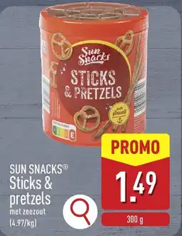 ALDI Sun Snacks Sticks & Pretzels aanbieding