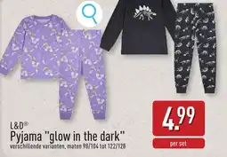 ALDI L&D Pyjama "glow in the dark" aanbieding