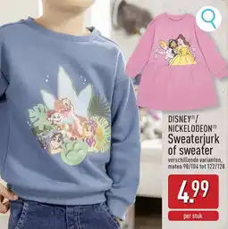 ALDI Disney / Nickelodeon Sweaterjurk of Sweater aanbieding