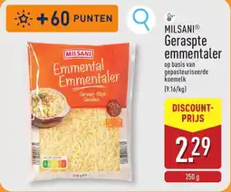 ALDI Milsani Geraspte emmentaler aanbieding