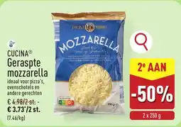 ALDI Cucina Geraspte Mozzarella aanbieding