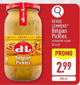 ALDI Devos Lemmens Belgian Pickles aanbieding