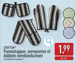 ALDI Crofton Pannenlappen, Ovenwanten of Dubbele Ovenhandschoen aanbieding