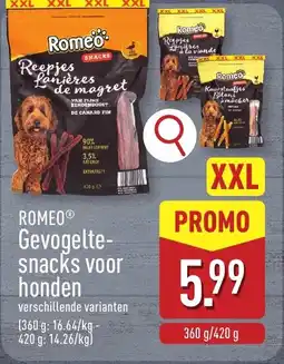 ALDI ROMEO Gevogelte- snacks voor honden aanbieding