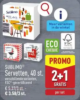 ALDI SUBLIMO Servetten, 40 st aanbieding
