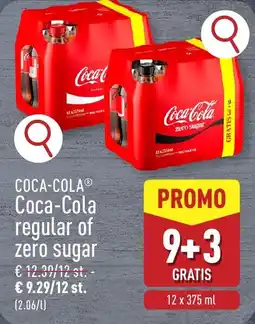 ALDI COCA-COLA Coca-Cola regular of zero sugar aanbieding