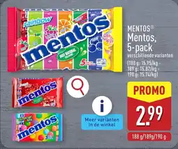 ALDI MENTOS Mentos, 5-pack aanbieding