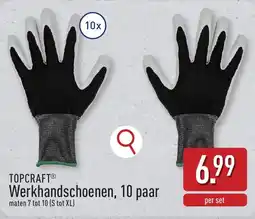 ALDI TOPCRAFT Werkhandschoenen, 10 paar aanbieding
