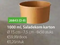 Bidfood Saladekom karton aanbieding