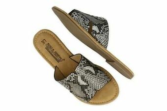 Berca Shoes Sun & Shadow Muiltjes Dames Trend Dierenprint - Grijs aanbieding