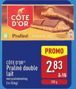 ALDI Côte d'Or Praliné Double Lait aanbieding
