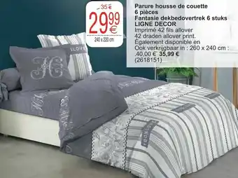 Cora Parure housse de couette 6 pieces Fantasie dekbedovertrek 6 stuks Ligne Decor 260x240cm aanbieding