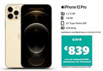 Base Apple iphone 12 pro aanbieding