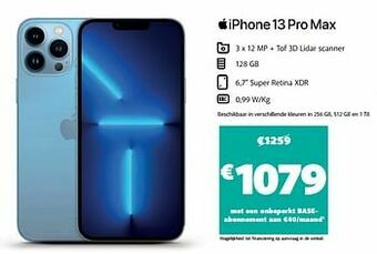 Base Apple iphone 13 pro max aanbieding
