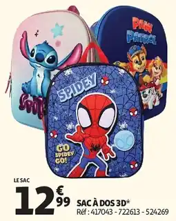 Auchan Sac à dos 3d aanbieding
