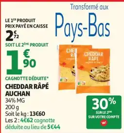 Auchan Cheddar râpé Auchan aanbieding