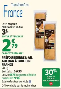 Auchan préfou beurre & ail aanbieding