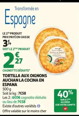 Auchan Tortilla aux oignons aanbieding