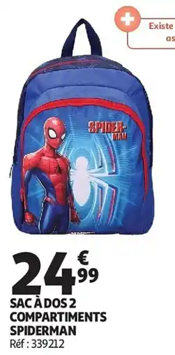 Auchan Sac à dos 2 compartiments spiderman aanbieding