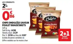 Auchan Chips ondulées saveur poulet braisé brets aanbieding