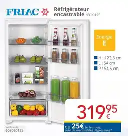Eldi Réfrigérateur encastrable ICO 0125 aanbieding
