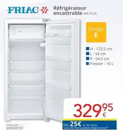 Eldi Réfrigérateur encastrable aanbieding