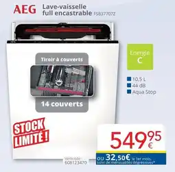 Eldi AEG lave-vaisselle full encastrable aanbieding