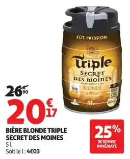 Auchan bière blonde triple secret des moines aanbieding